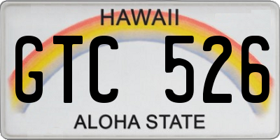 HI license plate GTC526