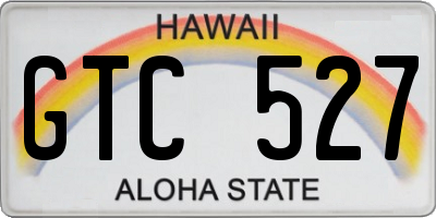 HI license plate GTC527