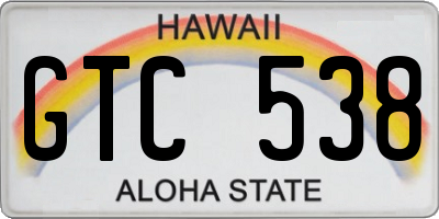 HI license plate GTC538