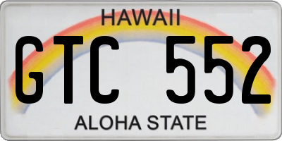 HI license plate GTC552