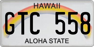 HI license plate GTC558
