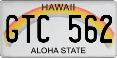 HI license plate GTC562