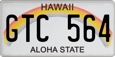 HI license plate GTC564