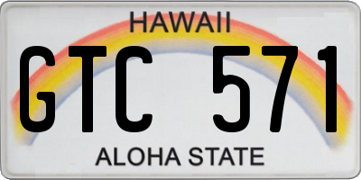 HI license plate GTC571
