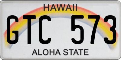 HI license plate GTC573