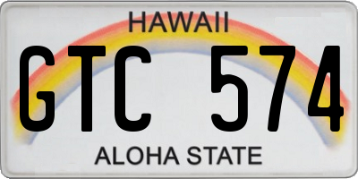 HI license plate GTC574