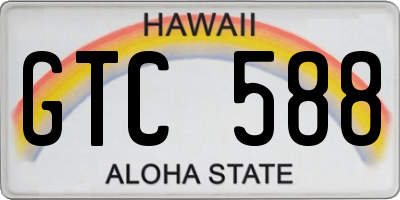 HI license plate GTC588
