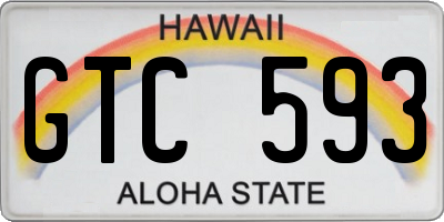 HI license plate GTC593