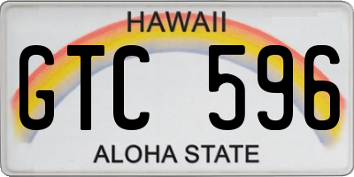 HI license plate GTC596