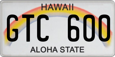 HI license plate GTC600