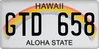 HI license plate GTD658