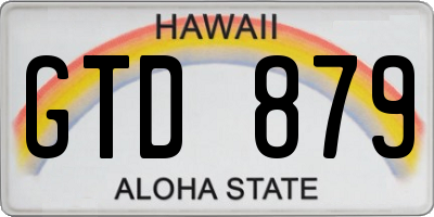 HI license plate GTD879