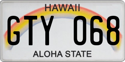 HI license plate GTY068