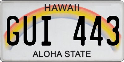 HI license plate GUI443