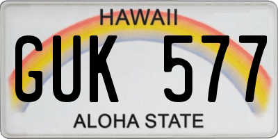 HI license plate GUK577