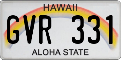 HI license plate GVR331