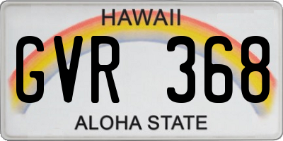 HI license plate GVR368