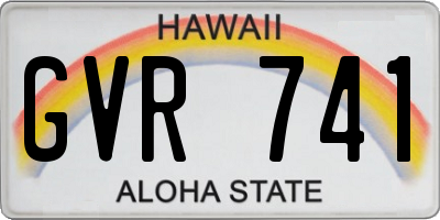 HI license plate GVR741