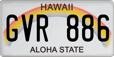 HI license plate GVR886