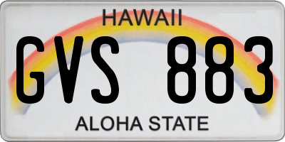 HI license plate GVS883