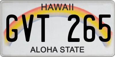 HI license plate GVT265