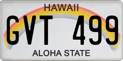HI license plate GVT499