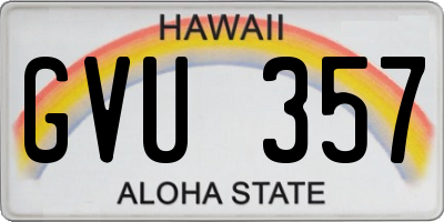 HI license plate GVU357