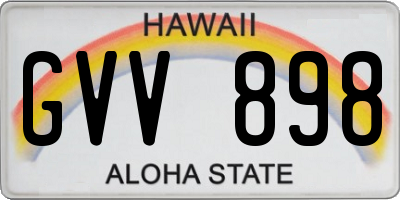HI license plate GVV898