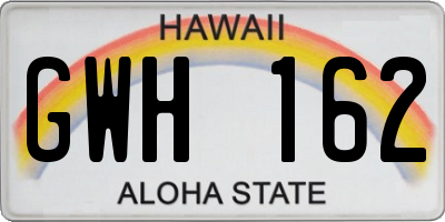HI license plate GWH162