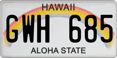 HI license plate GWH685