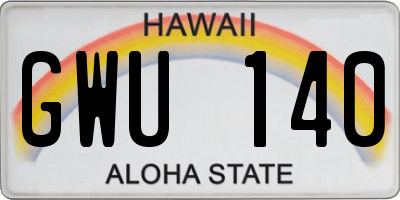 HI license plate GWU140
