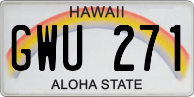 HI license plate GWU271