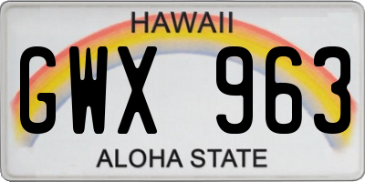 HI license plate GWX963