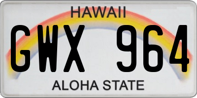 HI license plate GWX964