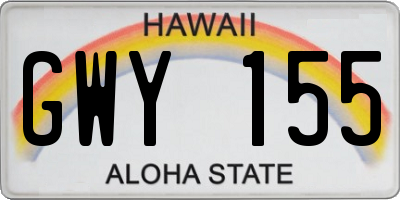 HI license plate GWY155