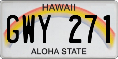 HI license plate GWY271
