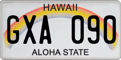 HI license plate GXA090