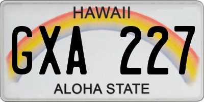 HI license plate GXA227