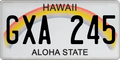 HI license plate GXA245