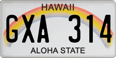HI license plate GXA314