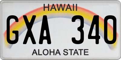 HI license plate GXA340
