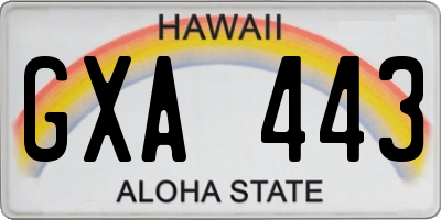 HI license plate GXA443
