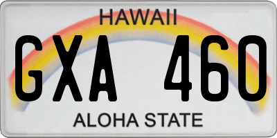 HI license plate GXA460