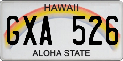 HI license plate GXA526