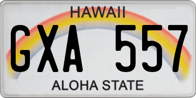 HI license plate GXA557