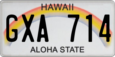HI license plate GXA714