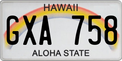 HI license plate GXA758