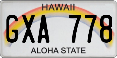 HI license plate GXA778