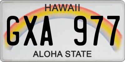 HI license plate GXA977