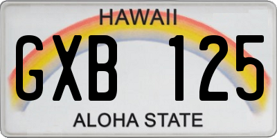 HI license plate GXB125